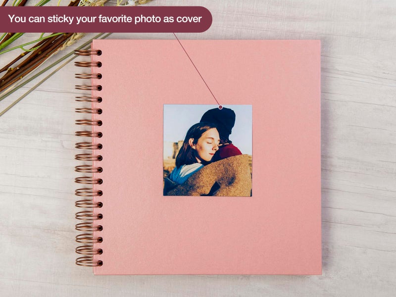 potricher 10 x 10 Inch DIY Scrapbook Photo Album 80 Pages Thick Kraft Blank Pink Paper Memory Book for Wedding and Anniversary Family (Pink, 10 Inch) - Image 2
